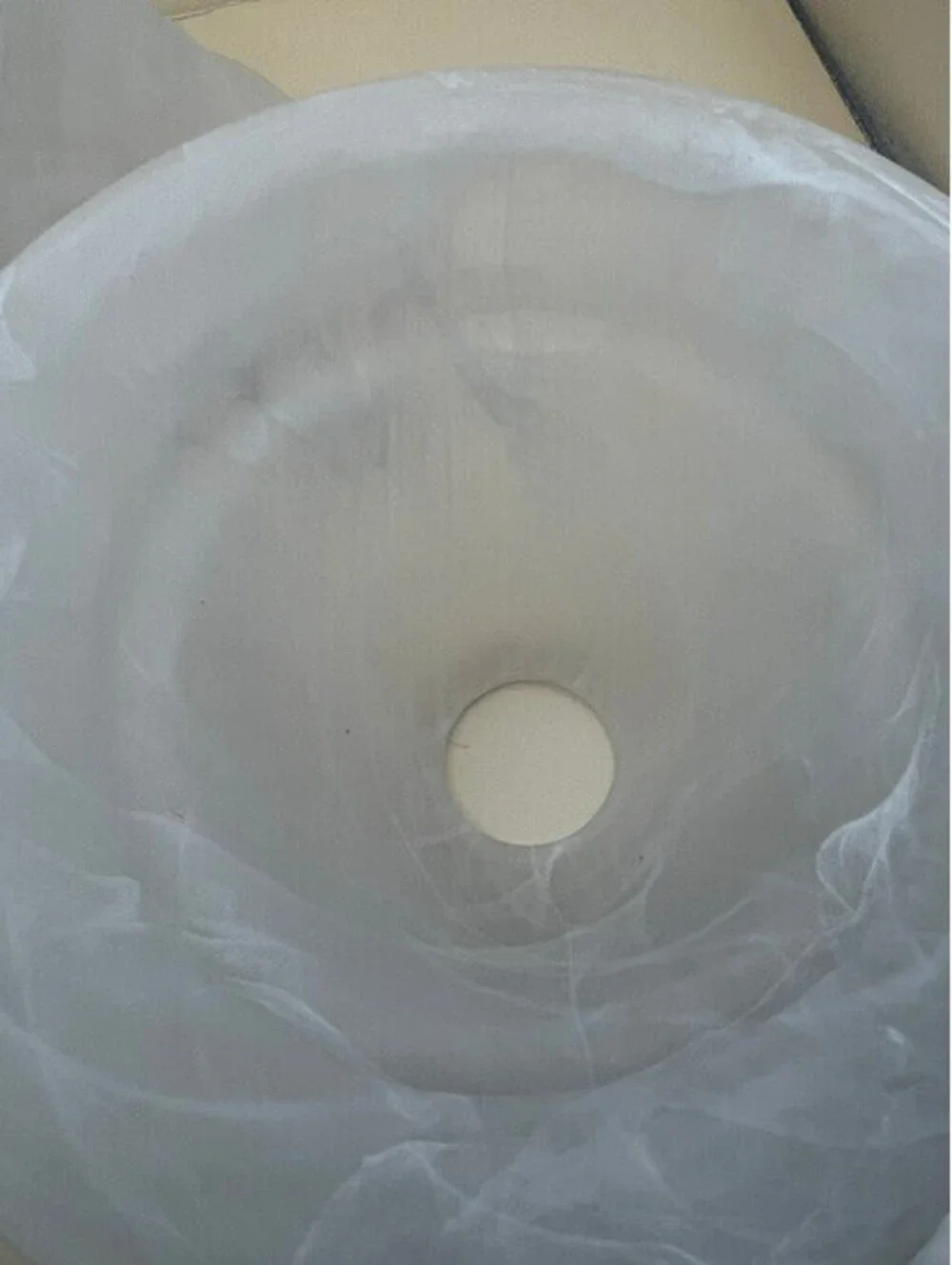 Set of 3 Vintage Frosted Alabaster Swirl Glass Bell Lamp Shades 2-1/4 In Fitter